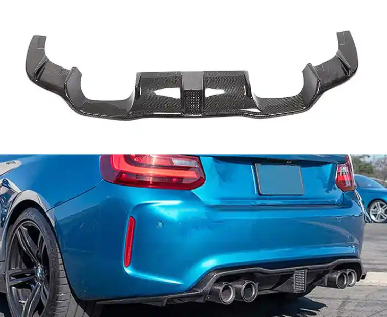 BMW F87 M2 Competition Carbon Fiber Rear Diffuser with LED