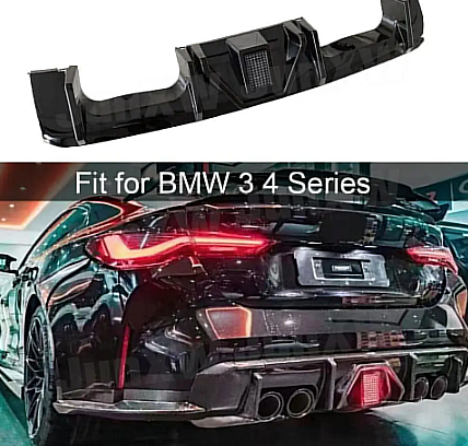 BMW M3/M4 G80/G82 Dry Carbon Fiber Diffuser with rain light